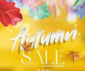 Shiny autumn sale poster vectors