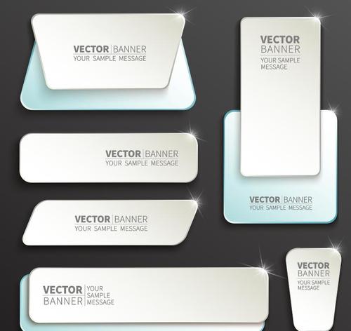 Shiny labels benners template vector 01