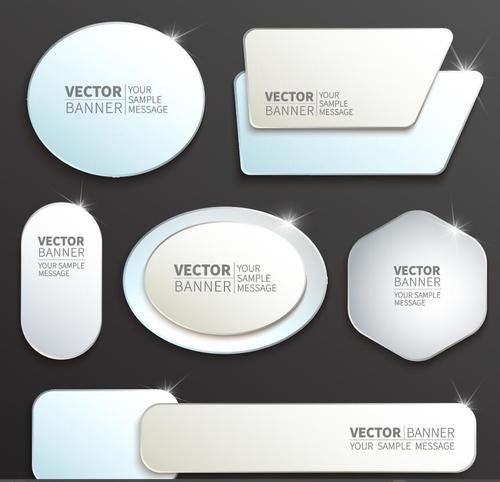 Shiny labels benners template vector 03
