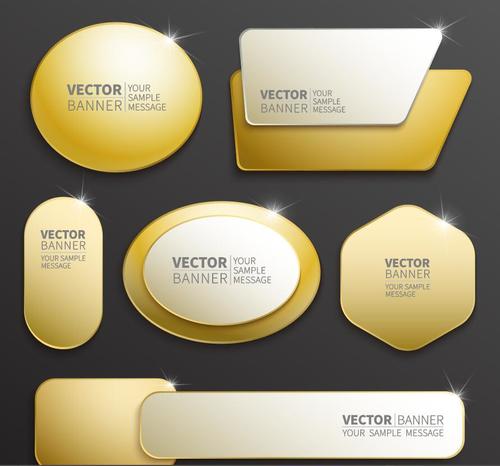Shiny labels benners template vector 04