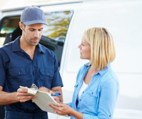 Signed logistics mail Stock Photo 01