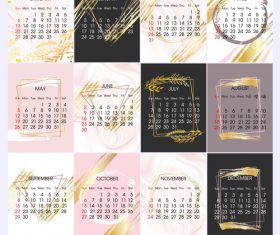 Simple 2019 calendar template vectors 01
