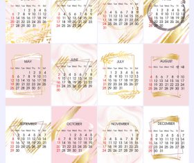 Simple 2019 calendar template vectors 02