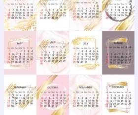Simple 2019 calendar template vectors 03