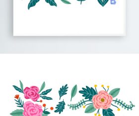 Small fresh floral lace ornament material pattern vector