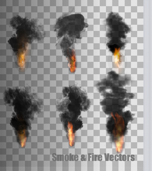 Smoke and fire vector illustration