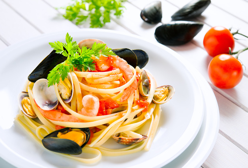 Spaghetti with clams Stock Photo 01