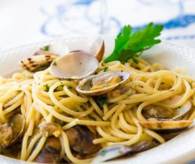 Spaghetti with clams Stock Photo 02