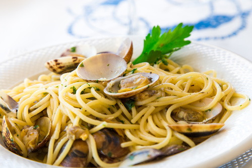 Spaghetti with clams Stock Photo 02