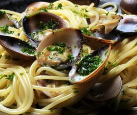 Spaghetti with clams Stock Photo 03