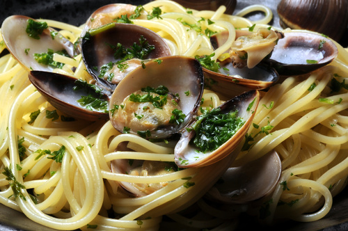Spaghetti with clams Stock Photo 03