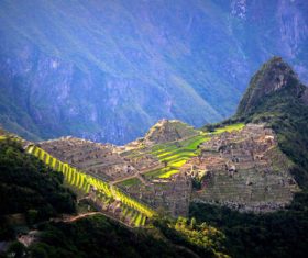 Spectacular scenery of Machu Picchu Inca ruins Peru Stock Photo 03
