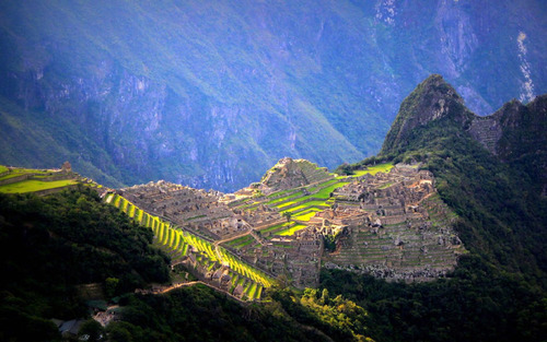 Spectacular scenery of Machu Picchu Inca ruins Peru Stock Photo 03