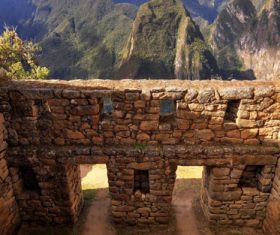 Spectacular scenery of Machu Picchu Inca ruins Peru Stock Photo 04