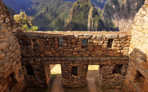 Spectacular scenery of Machu Picchu Inca ruins Peru Stock Photo 04