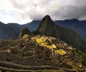 Spectacular scenery of Machu Picchu Inca ruins Peru Stock Photo 05