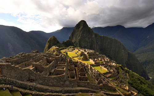 Spectacular scenery of Machu Picchu Inca ruins Peru Stock Photo 05