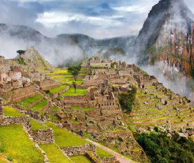 Spectacular scenery of Machu Picchu Inca ruins Peru Stock Photo 07