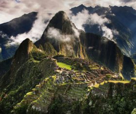 Spectacular scenery of Machu Picchu Inca ruins Peru Stock Photo 08