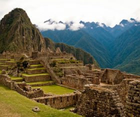 Spectacular scenery of Machu Picchu Inca ruins Peru Stock Photo 09