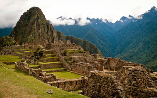 Spectacular scenery of Machu Picchu Inca ruins Peru Stock Photo 09