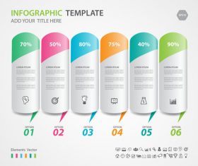 Steps options infographic template vector 03
