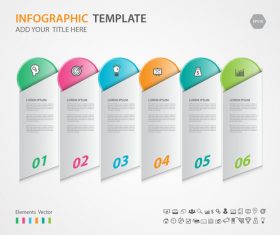 Steps options infographic template vector 04