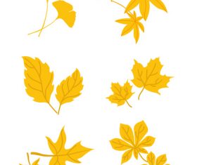 Stick pictures vector elements of autumn leaves set illustration design
