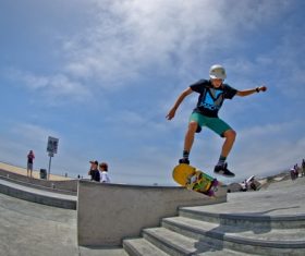 Stock Photo Awesome skateboard movement 01