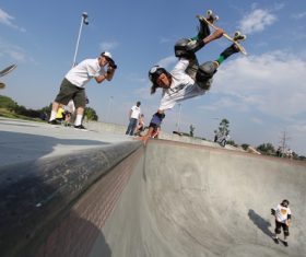 Stock Photo Awesome skateboard movement 03