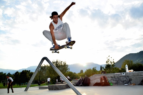 Stock Photo Awesome skateboard movement 05