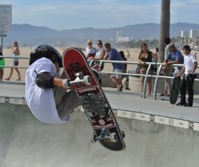 Stock Photo Awesome skateboard movement 06