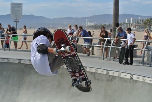 Stock Photo Awesome skateboard movement 06