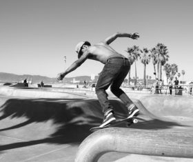 Stock Photo Awesome skateboard movement 10