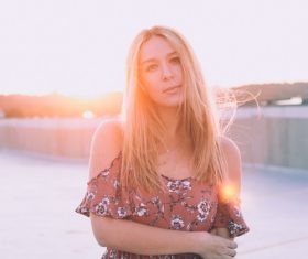 Stock Photo Backlit shot beautiful woman