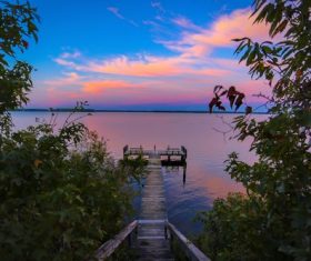 Stock Photo Beautiful sunset at the horizon