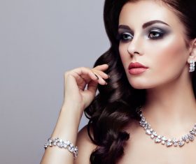 Stock Photo Beautiful woman face with perfect makeup 08