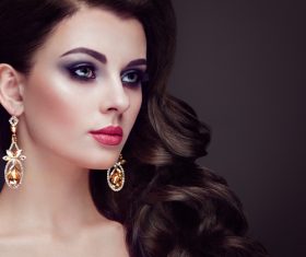 Stock Photo Beautiful woman face with perfect makeup 09