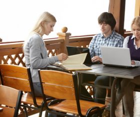 Stock Photo College students studying together 01