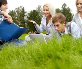 Stock Photo College students studying together 03