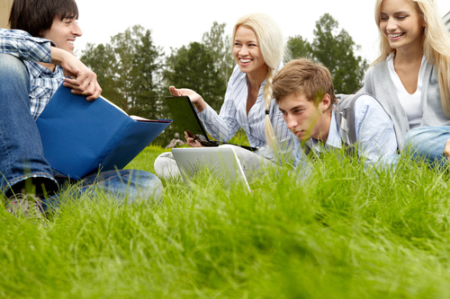 Stock Photo College students studying together 03