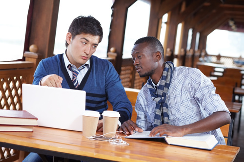 Stock Photo College students studying together 06