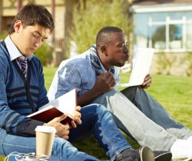 Stock Photo College students studying together 10