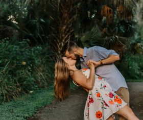 Stock Photo Couple kissing romantic