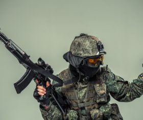 Stock Photo Dressed in camouflage special forces