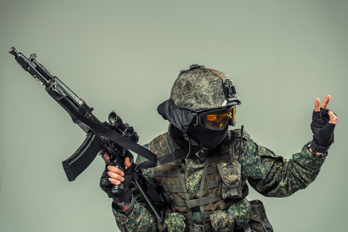 Stock Photo Dressed in camouflage special forces