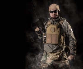Stock Photo Fully armed special forces
