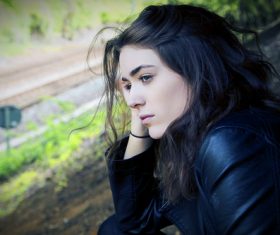 Stock Photo Girl beautiful tan eyes