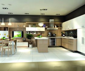 Stock Photo Modern kitchen decoration design 01