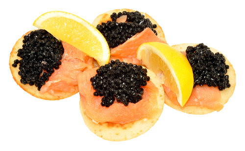 Stock Photo Pancake with black caviar 02